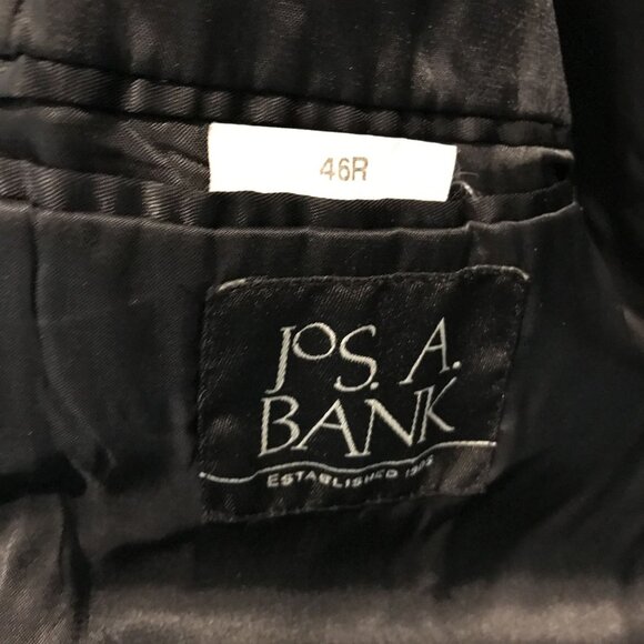 Jos A. Bank Wool Overcoat Black Mens 46R - Picture 3 of 10